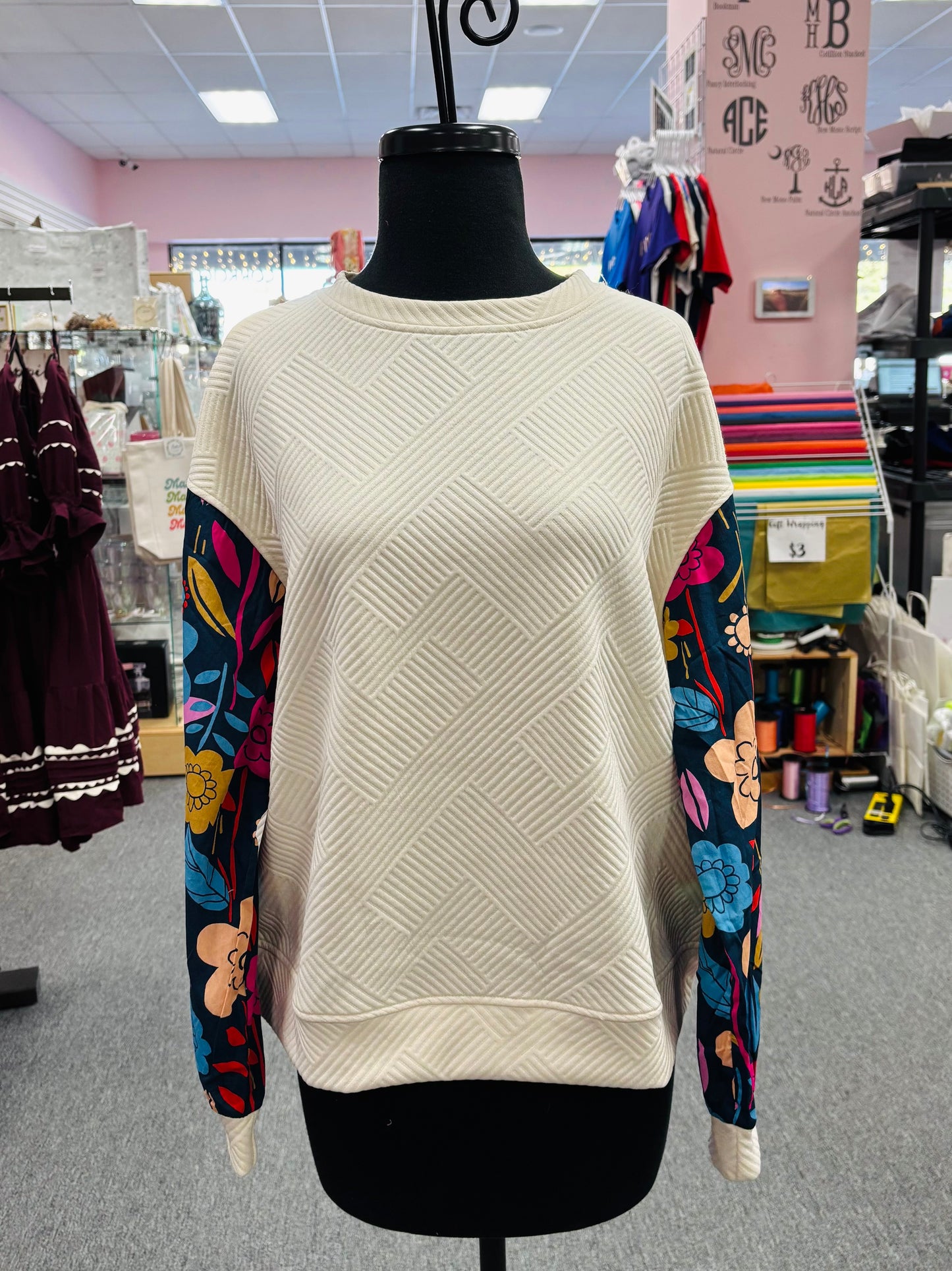 White Vintage Flower Top