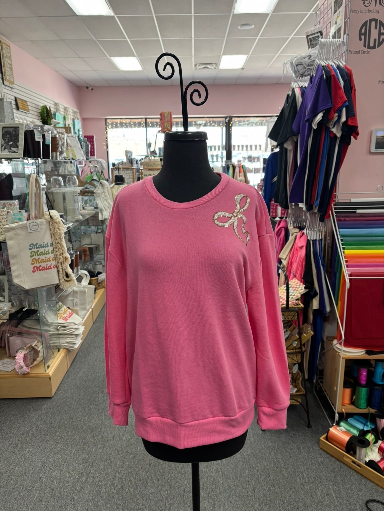 Bow Sequin Sweatshirt