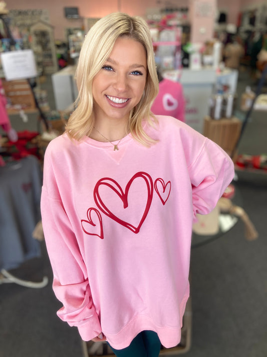 Valentine Puffy Heart Sweatshirt