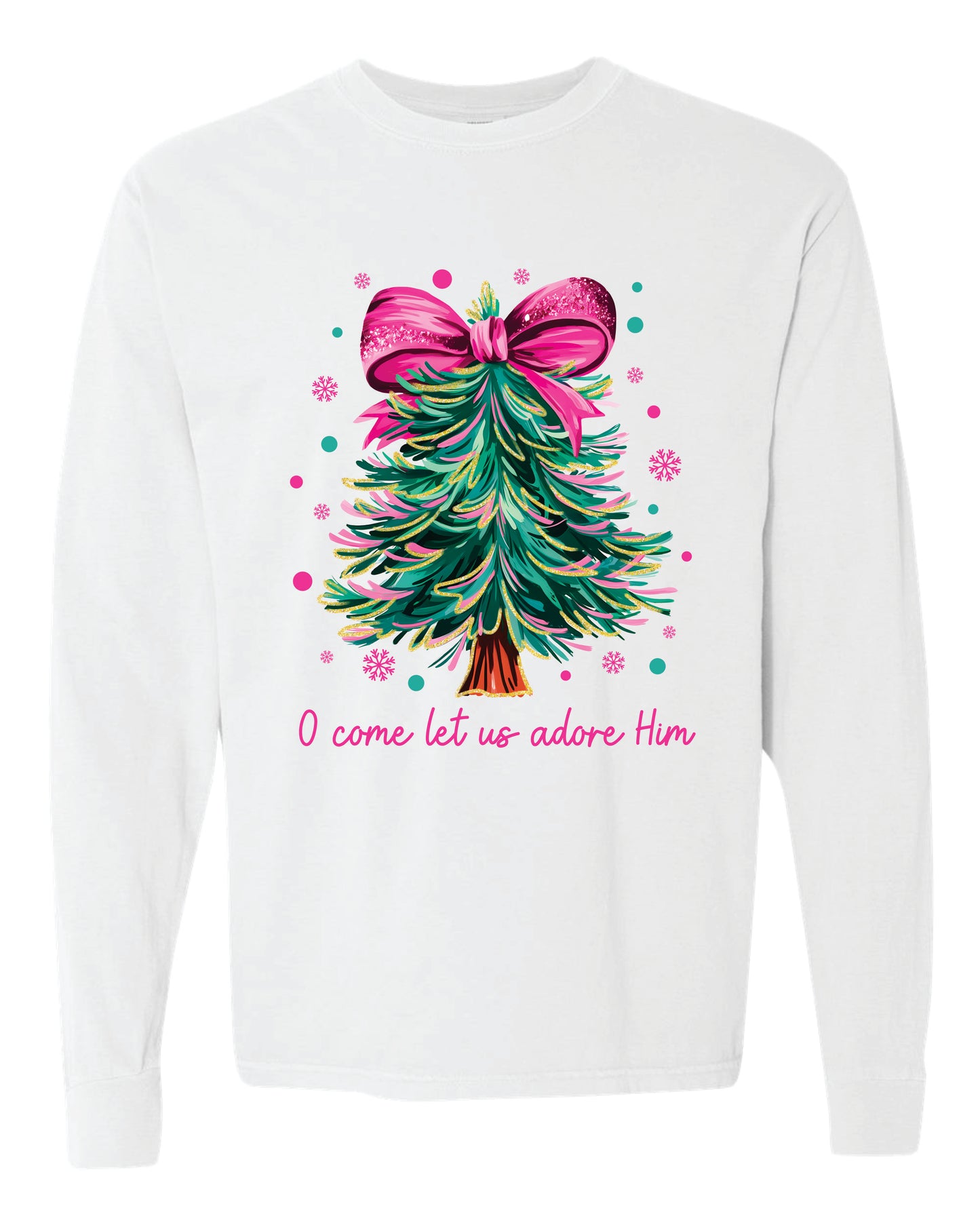 O Come Let Us Adore Him Christmas Tree Shirt