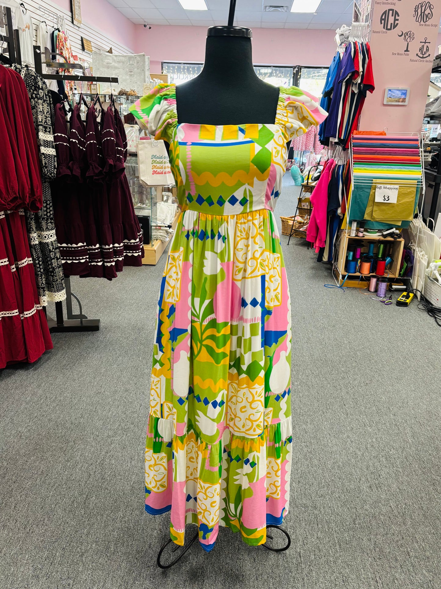 Patterned Midi Dress