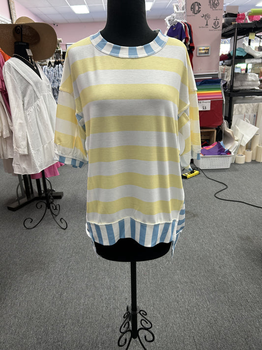 Yellow Stripe Seam Top