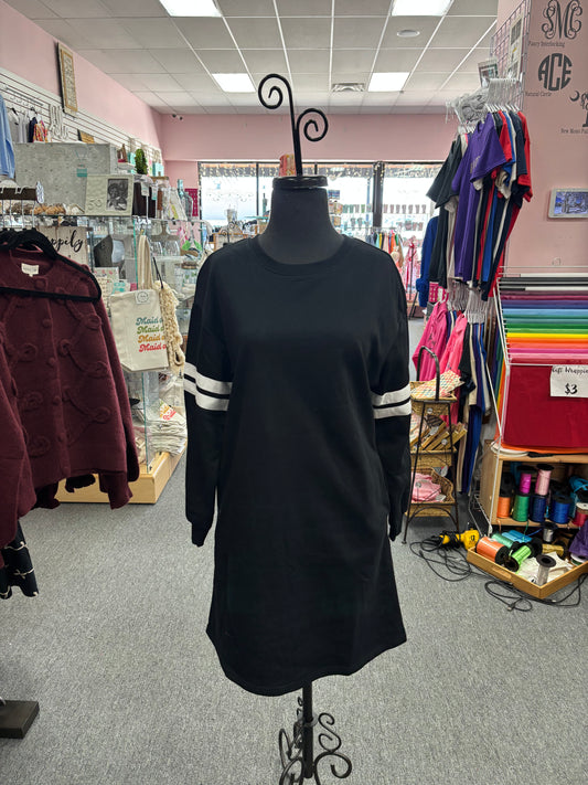 Black/White Stripe Sleeve Dress