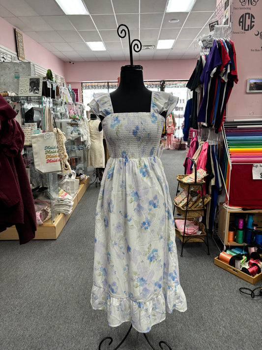 Sky Blue Floral Maxi Dress