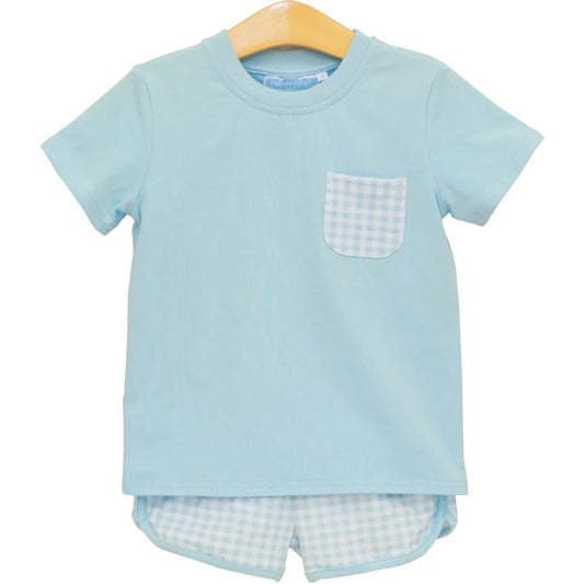 Madden Short Set Lt. Blue Gingham